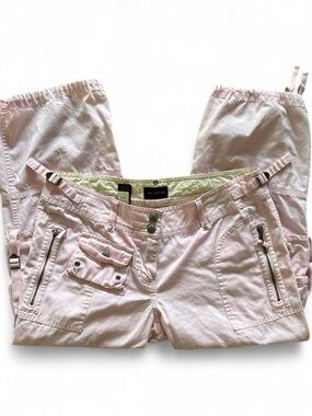 The Limited Y2K Baby Pink Cargo Capri Pants with Utility Details